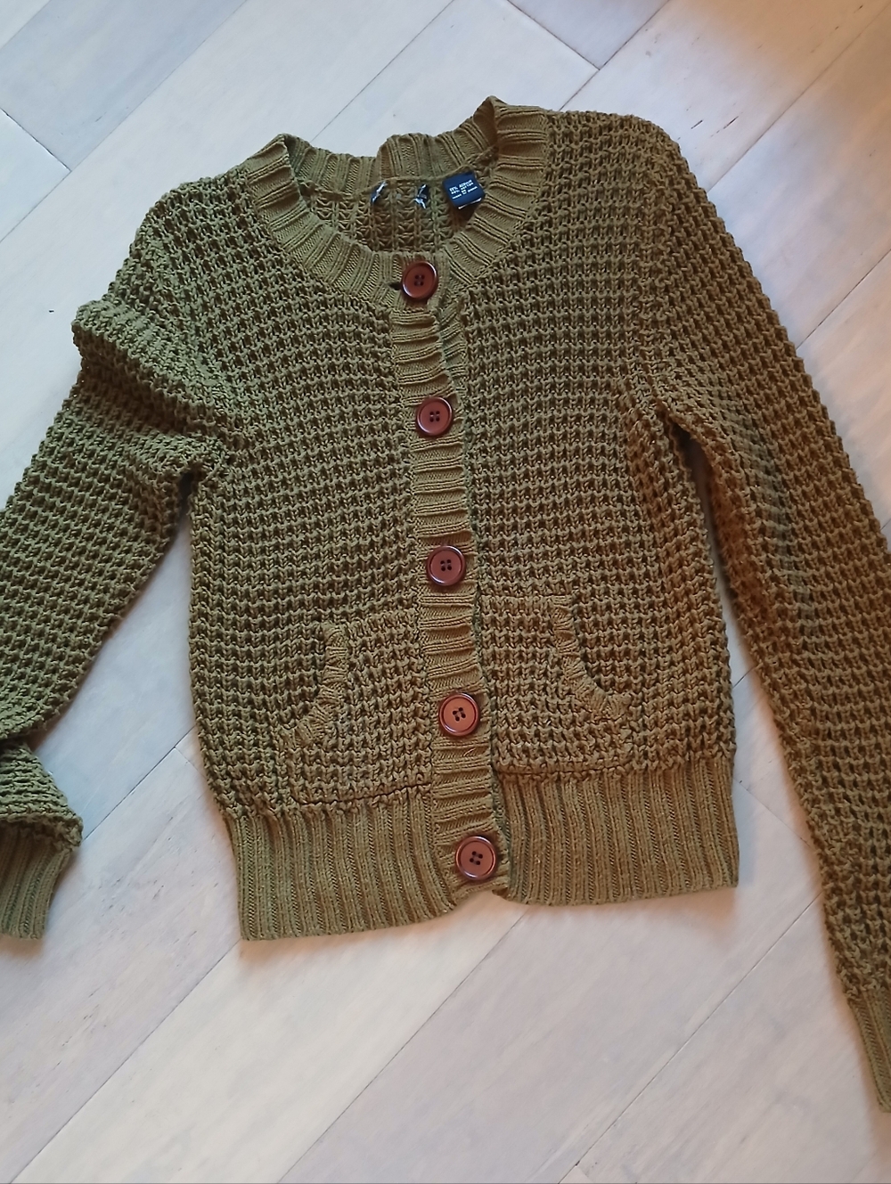 Vintage Victoria's Secret Moda International Olive Green Button Cardigan M